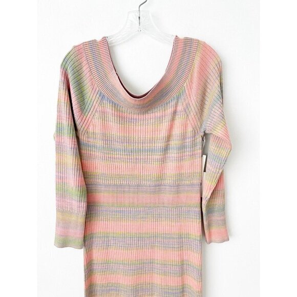 NWT Anthropologie Sweater Dress L Maxi Rainbow - Picture 6 of 11